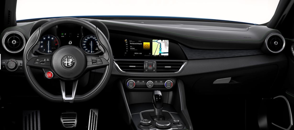 Interior de Alfa Romeo Giulia.