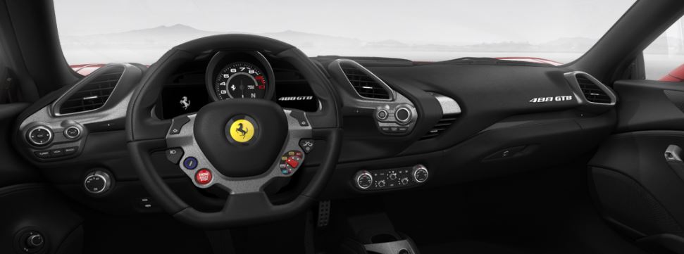 Imagen del interior del Ferrari 488 GTB