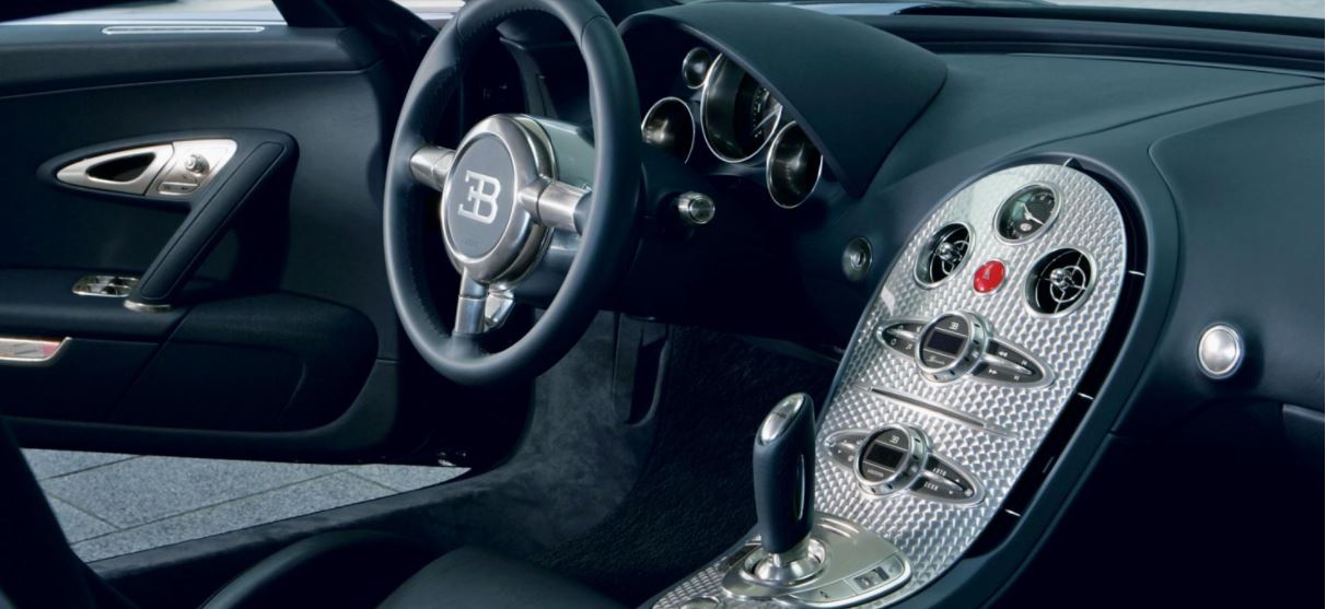 Interior del Bugatti Veyron, sinónimo de lujo y deportividad
