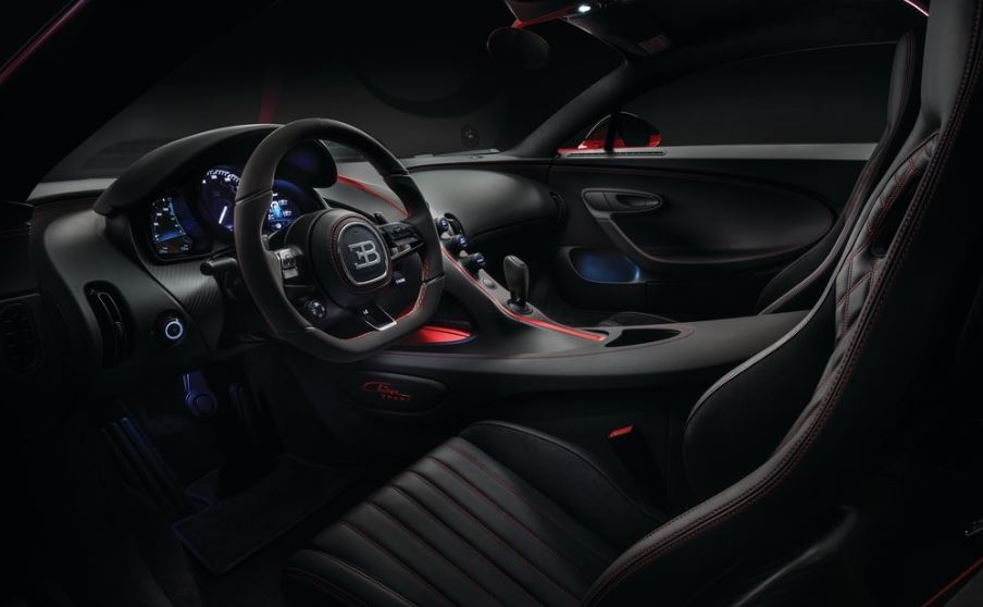 Interior del Bugatti Chiron Sport.