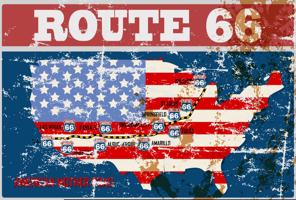 Carretera de la Ruta 66, mapa y curiosidades.