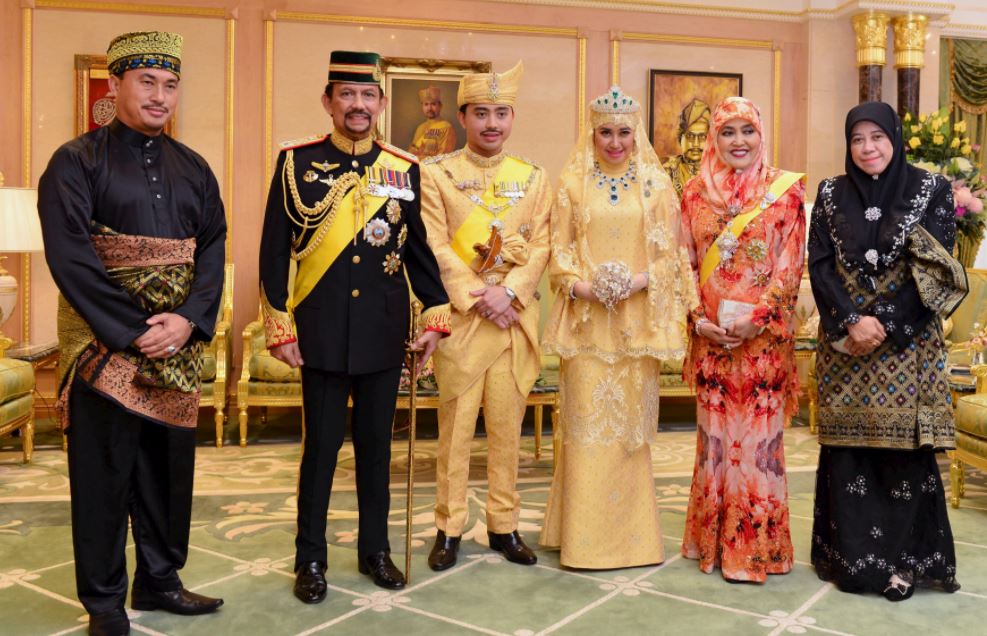 El Sultán de Brunei y su familia.