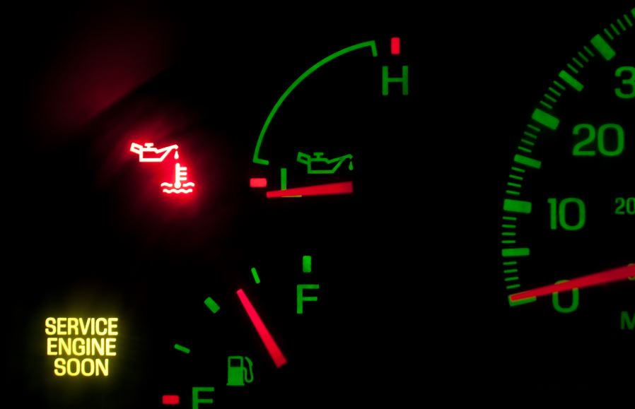 Luz de aviso de aceite caliente.