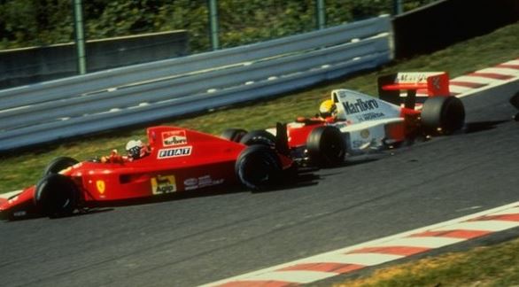 Alain Prost y Senna en el accidente de Japón de 1990