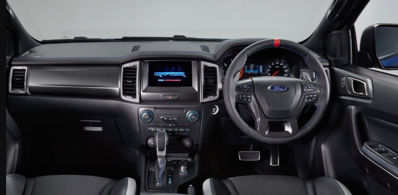 Interior del Ford Ranger Raptor.