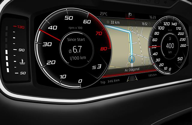 Cuadro de mandos digital del SEAT Ateca.