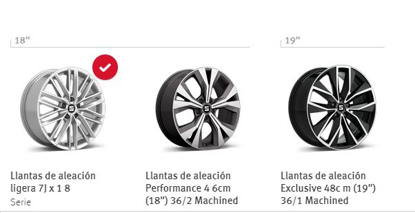 Llantas del SEAT Ateca.