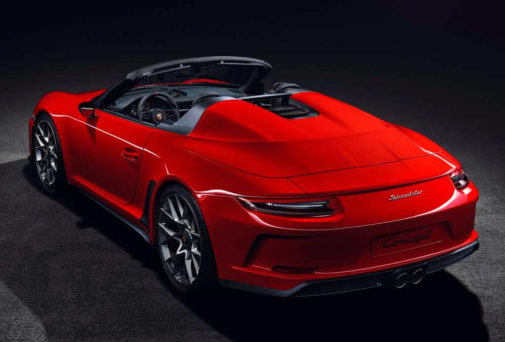 Vista trasera Porsche 911 Speedster concept II año 2018-trasera