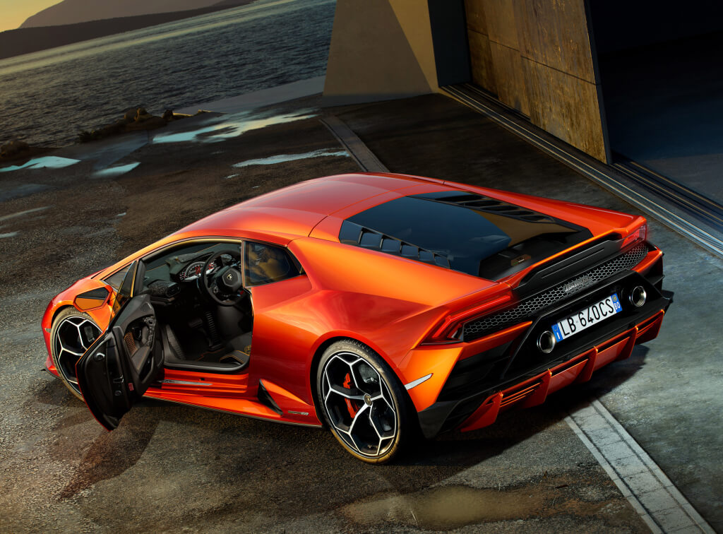 Lamborghini Huracan EVO: vista trasera.