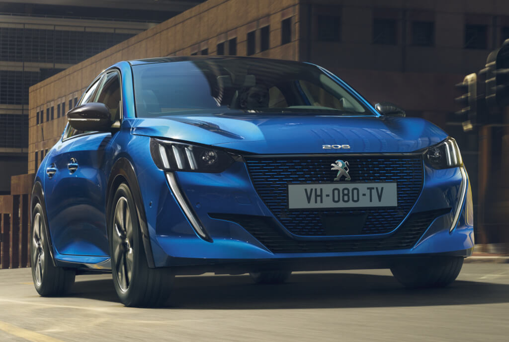 Peugeot e-208 2019: frontal.