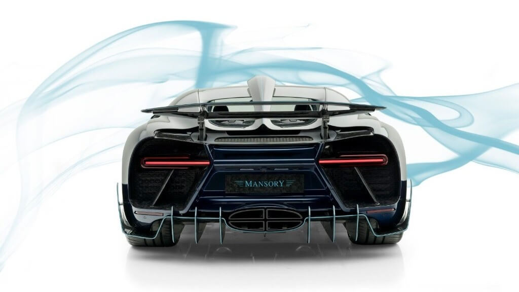 Salidas de escape del Bugatti Chiron Centuria de Mansory.