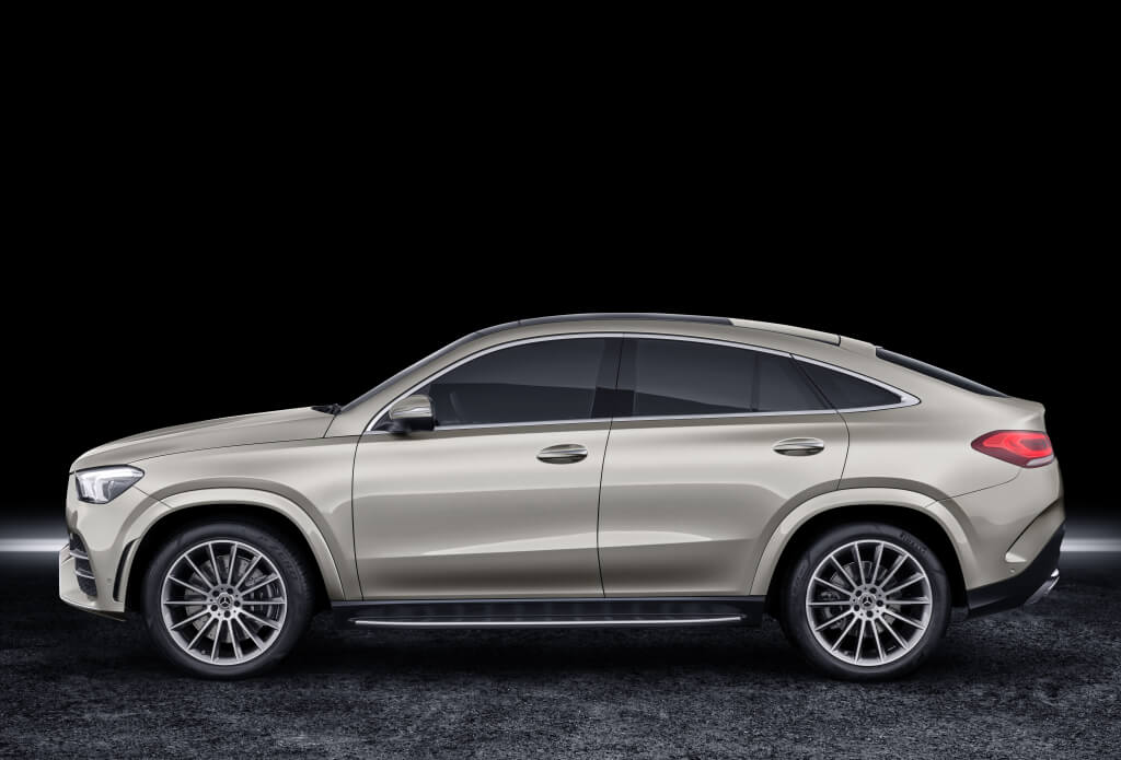 Diseño lateral del Mercedes GLE Coupé.