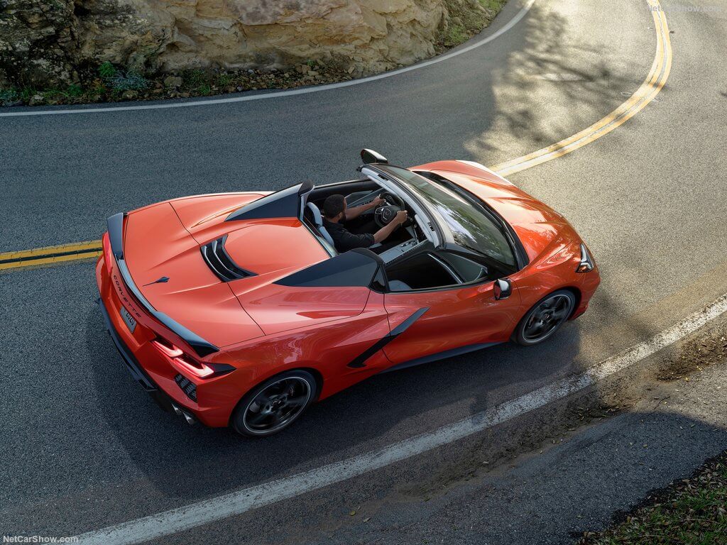 Trasera del Chevrolet Corvette C8 Stingray Convertible.