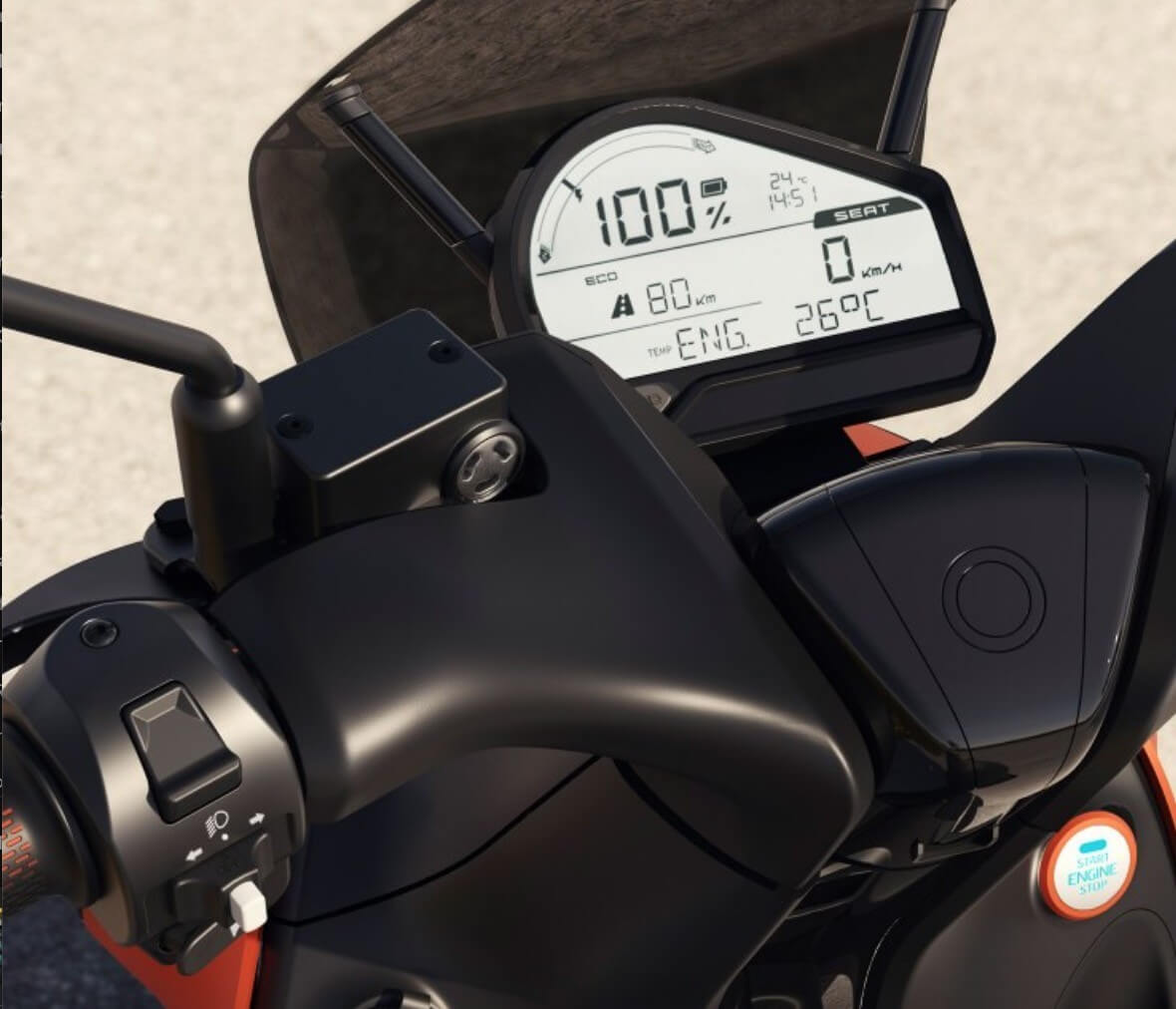 Seat e-Scooter, cuadro de instrumentación.