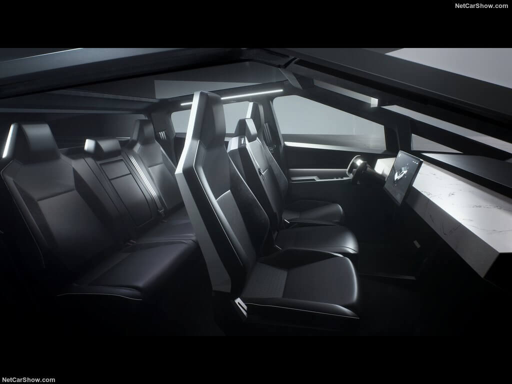 Tesla Cybertruck, interior.