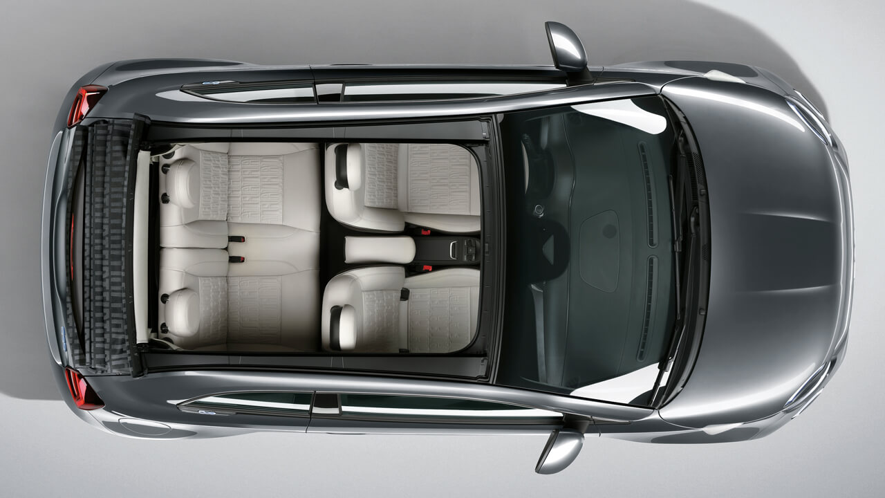 Vista desde arriba del Fiat 500e.