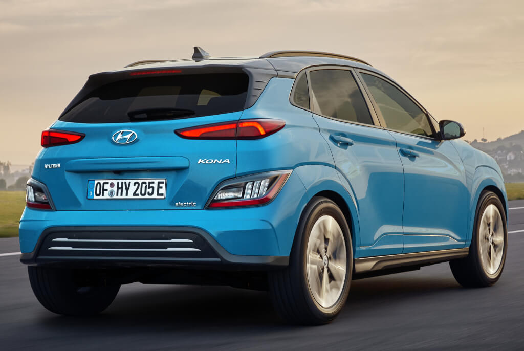 Trasera del Hyundai Kona Electric 2021.