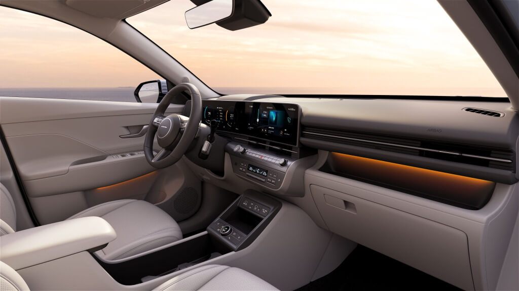 Hyundai Kona: vista interior.